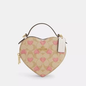 Heart Crossbody In Signature Canvas With Heart Print